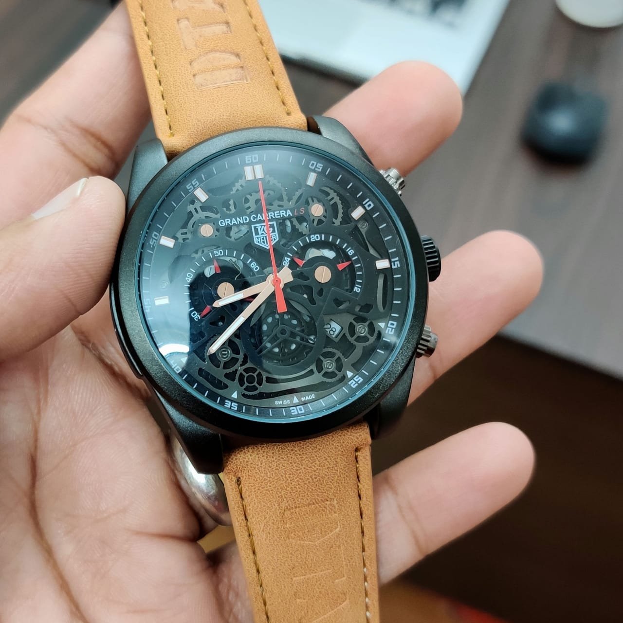 Tag Heuer Grand Carrera CR7 With Brown Leather Strap_0 Tag Heuer Grand Carrera CR7 With Brown Leather Strap