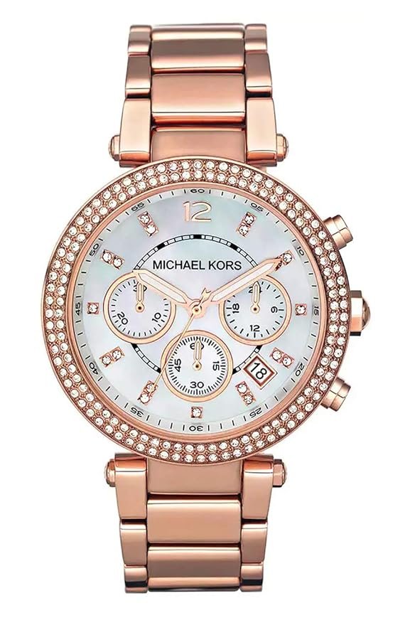 Michael Kors Stainless Steel Michael-Kors Parker Chronograph Rose Gold-Tone Women’s Watch_1 Michael Kors Stainless Steel Michael-Kors Parker Chronograph Rose Gold-Tone Women's Watch