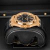 Audemars Piguet Royal Oak Selfwinding Black Dial 41mm Rose Gold Leather Strap Watch