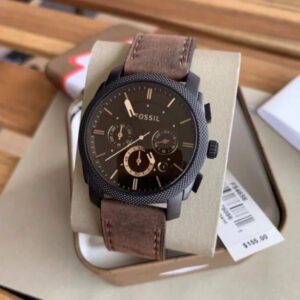 Fossil Brown Chronograph Leather Belt Watch For Men's