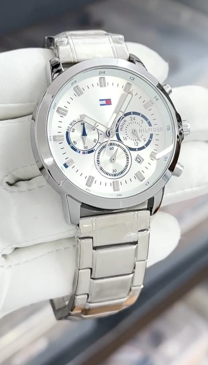 Tommy Hilfiger Steel White Watch_0 Tommy Hilfiger Steel White Watch