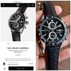 Tag Carrera, black leathe Luxurious timepiece 🤩