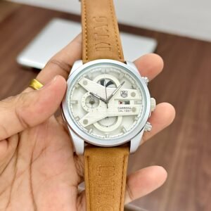 Tag Heuer For Men Sporty Triple Chronograph dial looks - Classy Wheel rotating seconds