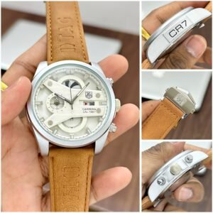 Tag Heuer For Men Sporty Triple Chronograph dial looks - Classy Wheel rotating seconds