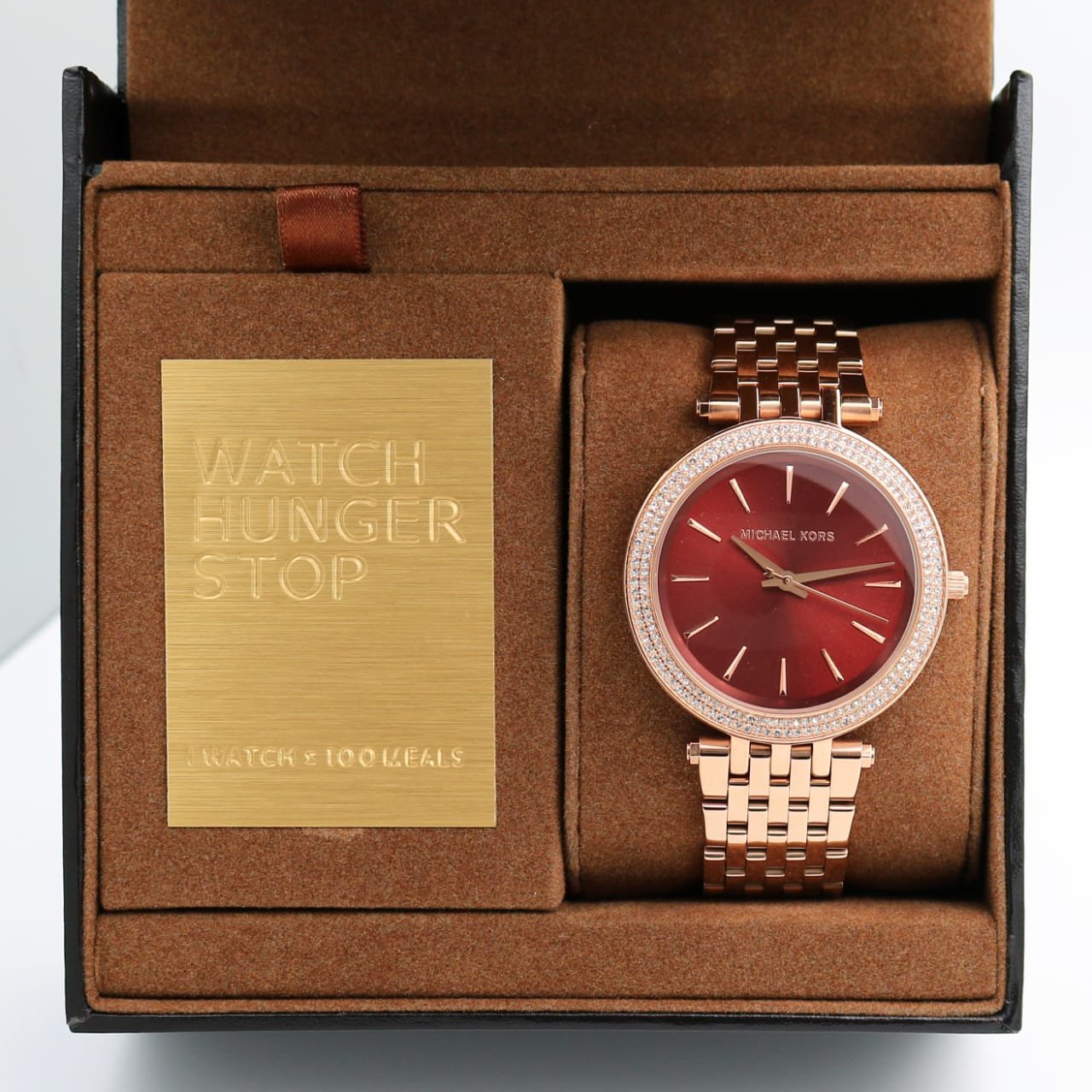 Michael Kors Womens MK3378 Darci Crystal Bezel Dark Red Dial Rose Gold Steel Bracelet Watch_0 Michael Kors Womens MK3378 Darci Crystal Bezel Dark Red Dial Rose Gold Steel Bracelet Watch