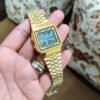 Square Casio Vintage Chronograph Unisex Gold Watch