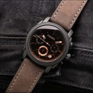 Fossil Brown Chronograph Leather Belt Watch For Men's
