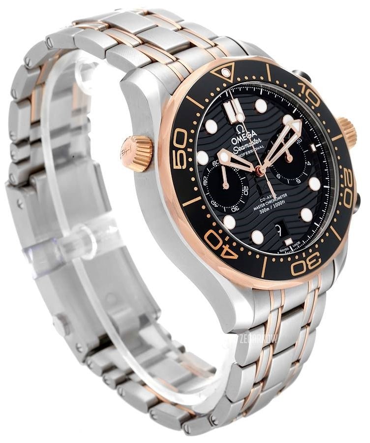 Omega 2 tone belt & Dial Black And Golden all Chrono Working_3 Omega 2 tone belt & Dial Black And Golden all Chrono Working