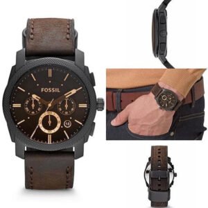 Fossil Brown Chronograph Leather Belt Watch For Men's