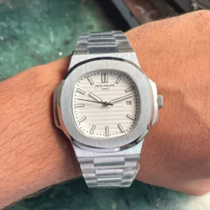 patek philippe Sliver Nautilus White Dial